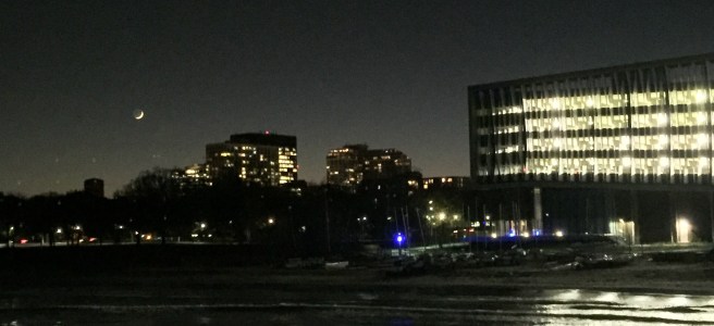 Northwestern campus at night